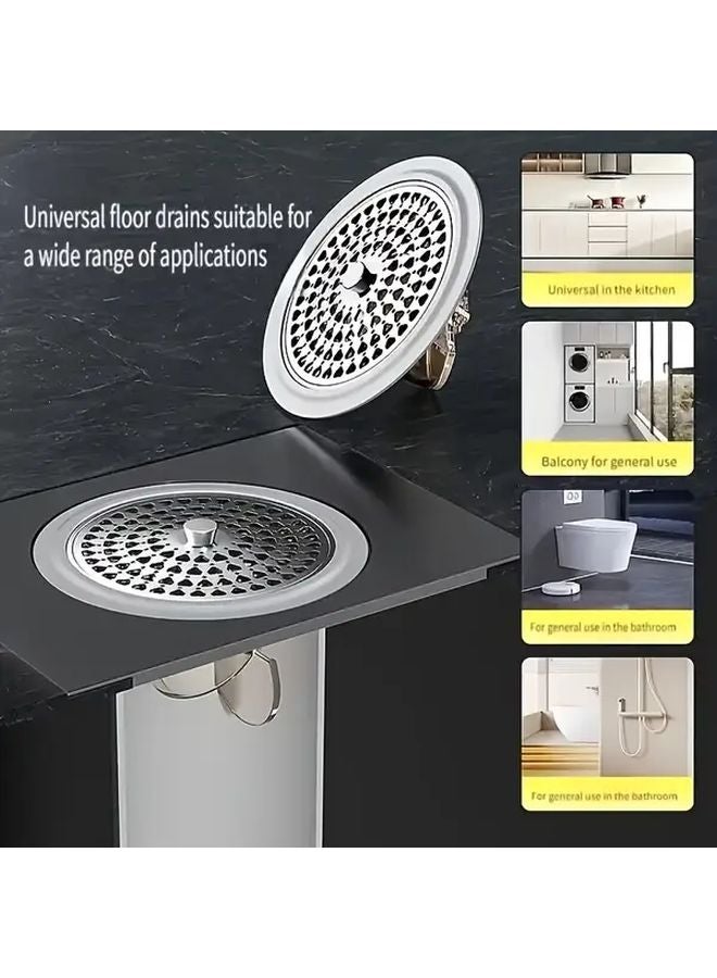 Stainless Steel Anti Odor Bathroom Floor Drain Core with Hair Catcher Filter Prevents Clogs - Image 5